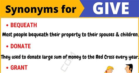 synonym for giving|better word for give.